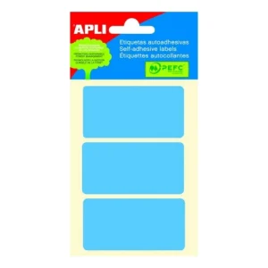 Autentický Etikety APLI 34x67mm 5 listů modrá neonové