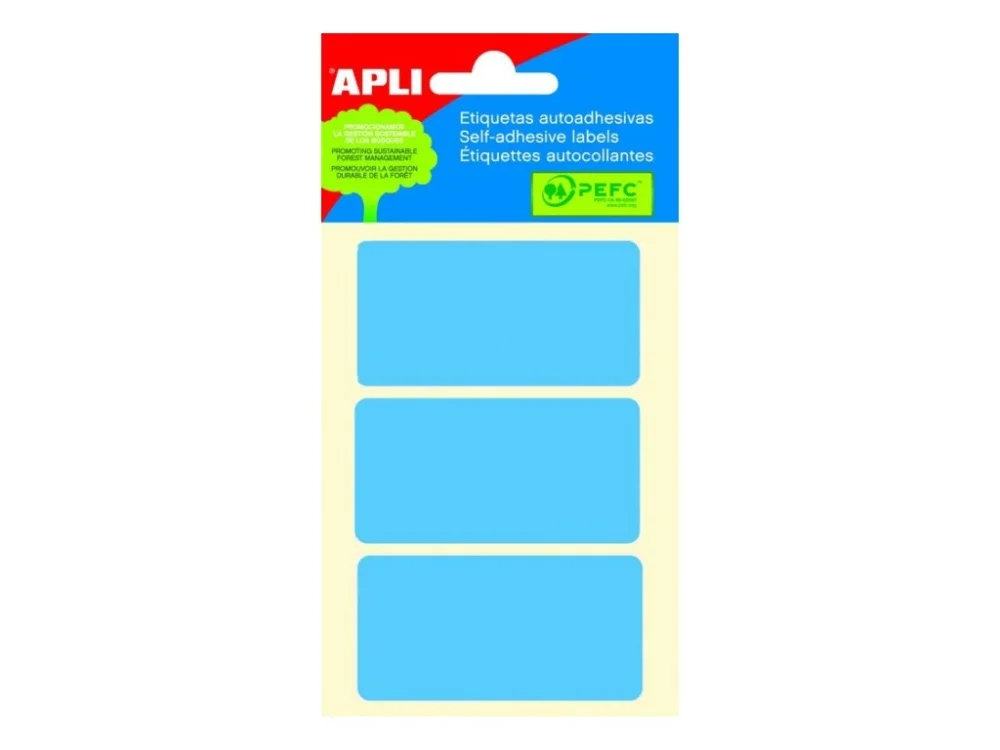 Autentický Etikety APLI 34x67mm 5 listů modrá neonové