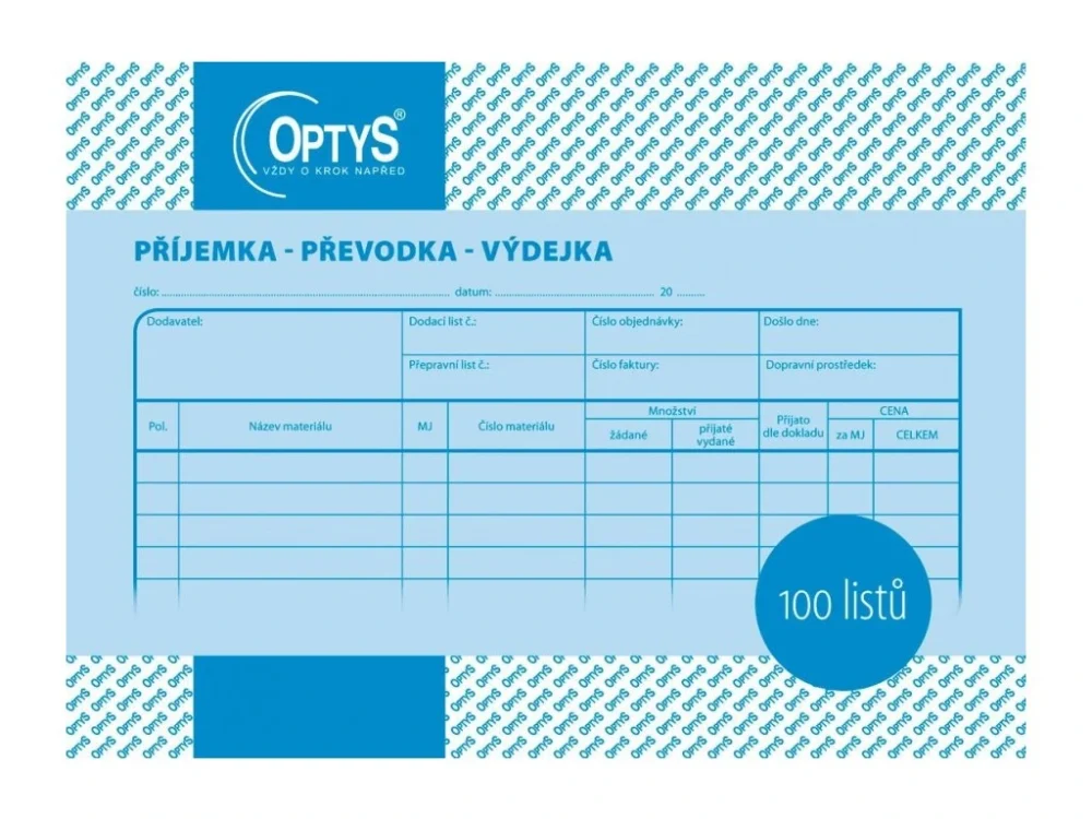 Příjemka, převodka, výdejka A5 1042 Speciální Cena