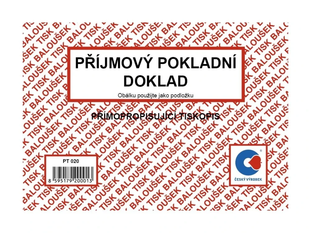 Aktuální Příjmový pokladní doklad EET A6 PT020