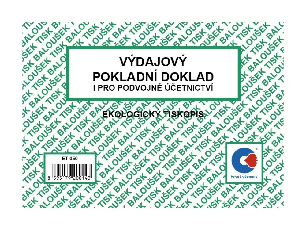 Výdajový doklad ET050 A6 Značkový