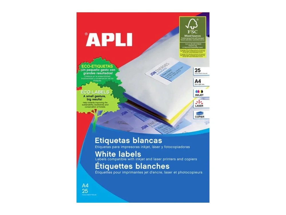 Etikety A4 APLI 105x37mm 25 listů Nejlepší Cena