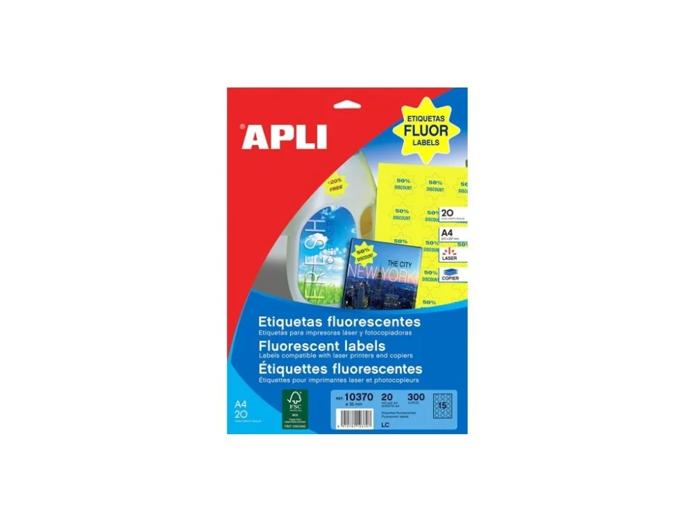Jen Po Omezenou Doba Etikety A4 APLI 210x297mm 20 listů neonové červené