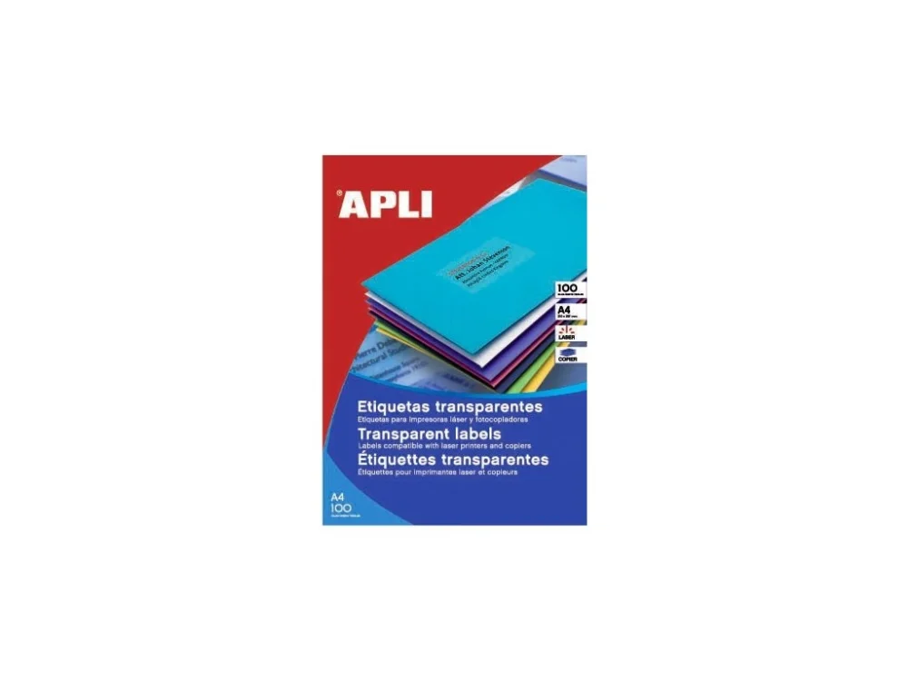 Etikety A4 APLI 63,5x38,1mm 20 listů čiré Sezónní Sleva