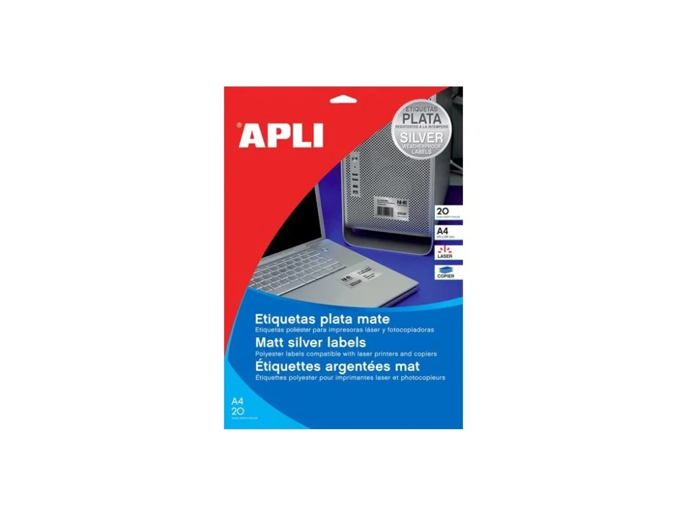 Etikety A4 APLI 45,7x21,2mm 20 listů stříbrné Bezpečná Platba