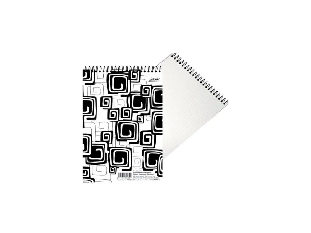 Akční Cena Kroužkový blok BOBO Black & White A6 linkovaný HV