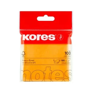 Bloček KORES neon 75x75mm 100 listů oranžová Značkový