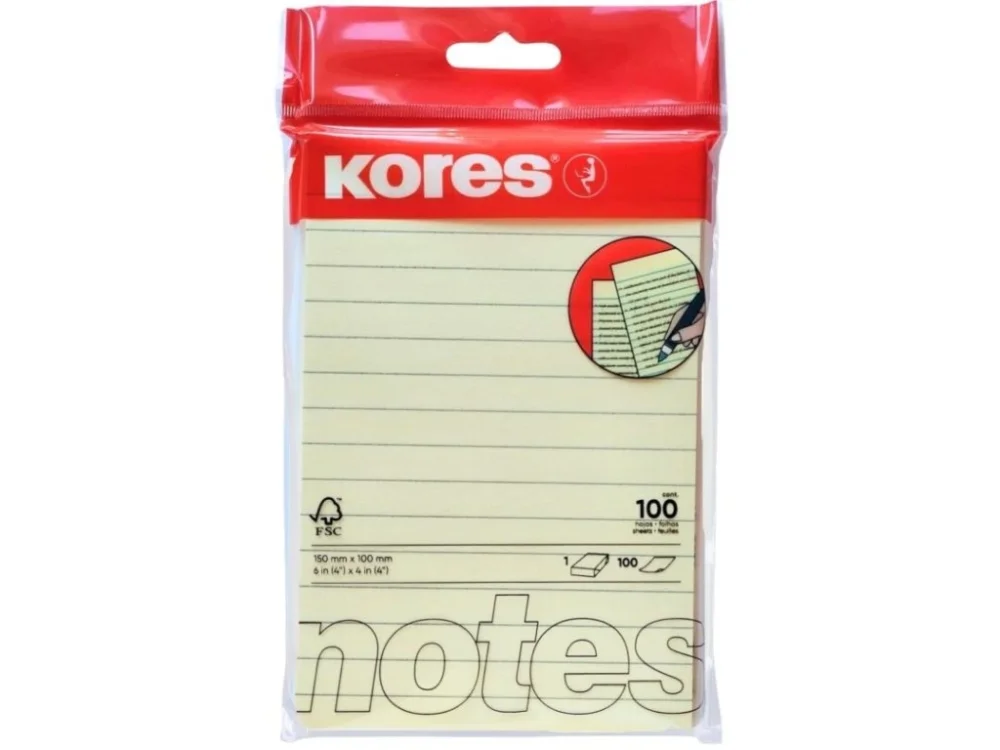 Časově Omezené Bloček KORES linkovaný 150x100mm 100 listů