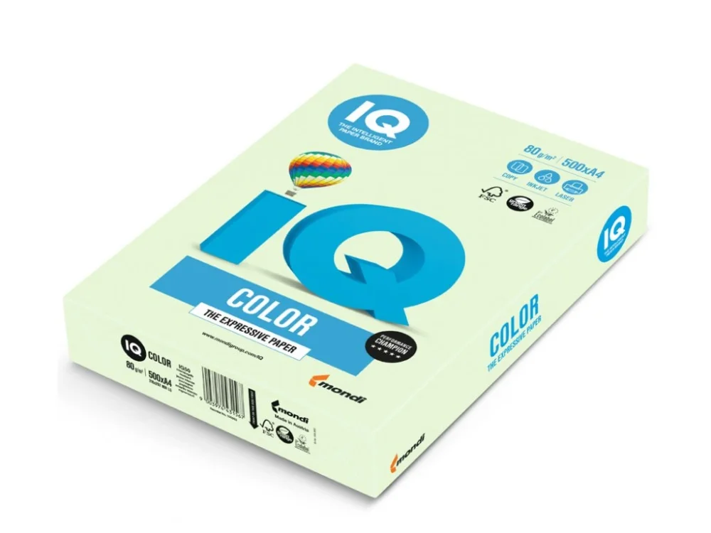 Nejprodávanější IQ COLOR GN27 A4 160g světle zelená