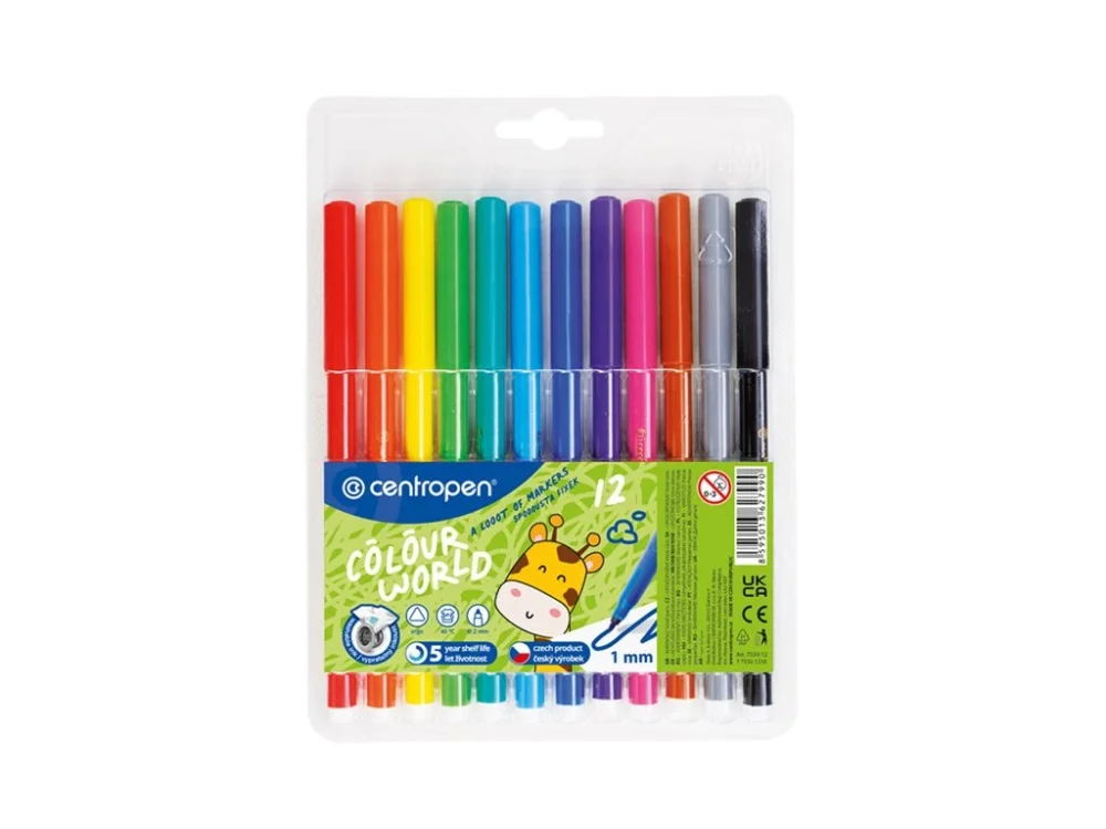Autentický Centropen Colour World 7550 vypratelné 12ks