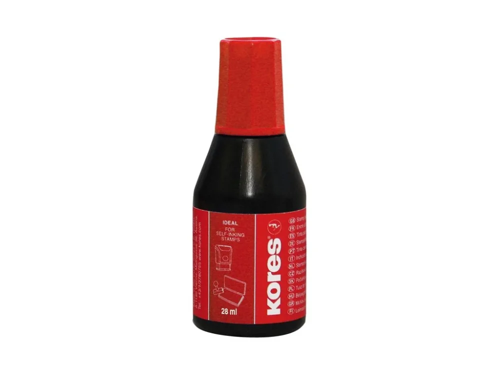 Razítková barva KORES 28ml červená Pouze Dnes