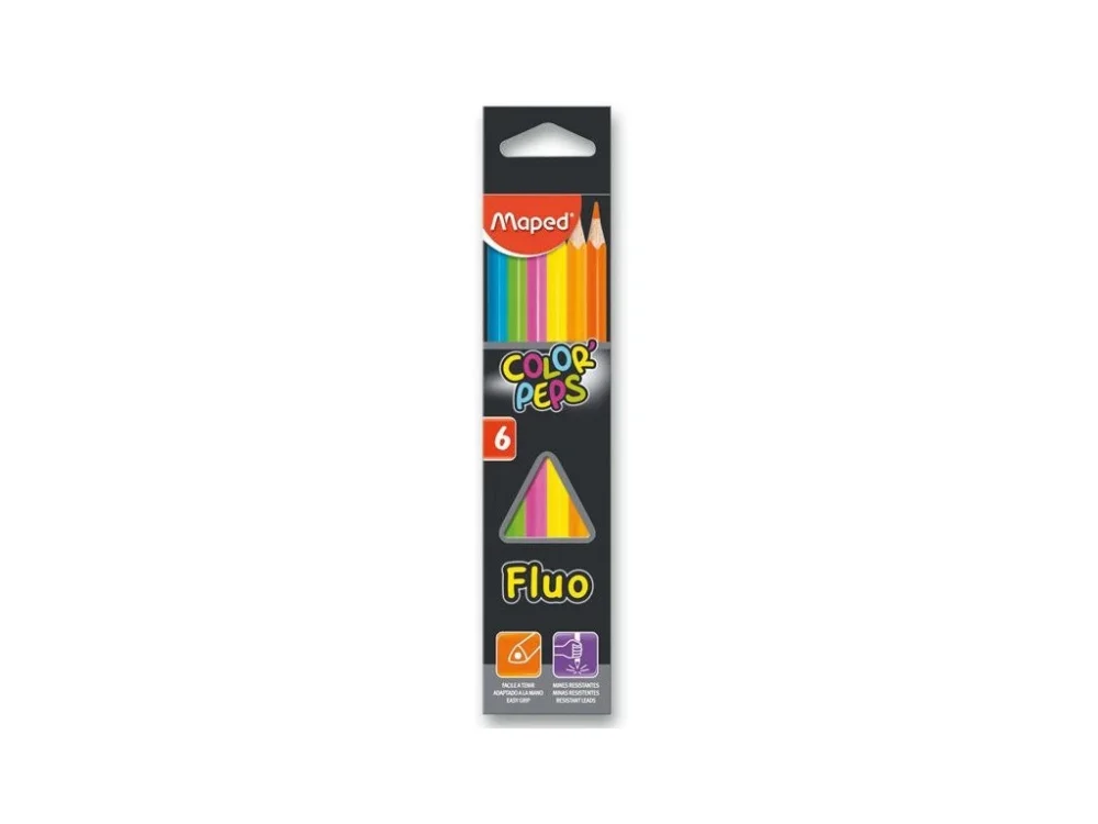 Pastelky Maped Color Peps Fluo 6ks Levný