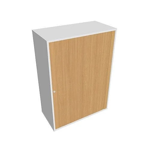 Horká Nabídka Skříň polic rolet pravá 111*80 cm DZ38007P, bílá/buk