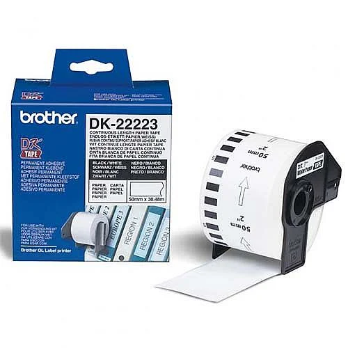 Papírové štítky pro Brother QL, DK22223, kontinuální role, 50 mm x 30,48 m Cenově Výhodný
