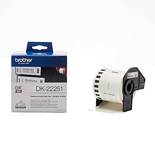 Papírové štítky pro Brother QL, DK22251, kontinuální, 62 mm x 15,24 m čer-čv Kup Teď
