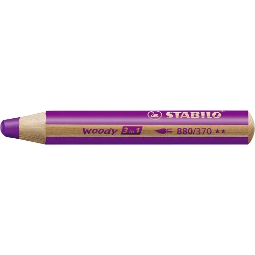 Pastelka, vodovka & voskovka v jednom - STABILO woody 3 in 1 - 880/370 - lila Nejlepší Volba