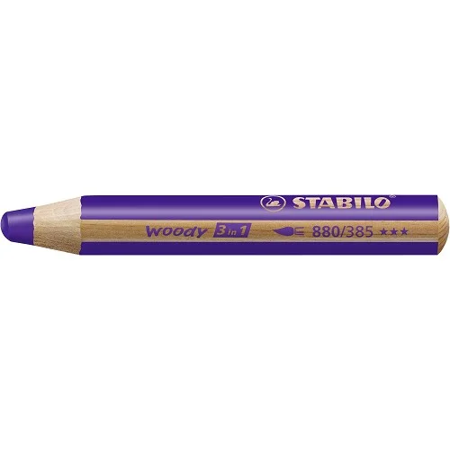 Vrácení Zdarma Pastelka, vodovka & voskovka v jednom - STABILO woody 3 in 1 - 880/385 - fialová