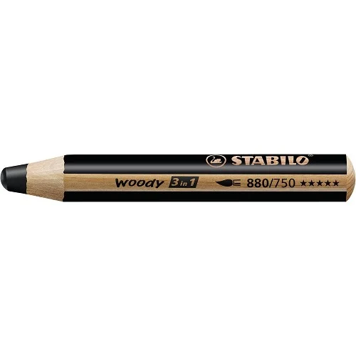 Pastelka, vodovka & voskovka v jednom - STABILO woody 3 in 1 - 880/750 - černá Must-Have
