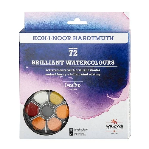 Koh-i-noor 174507/18 - sada brilantních vodových barev 22,5 mm - 72 ks Super Cena