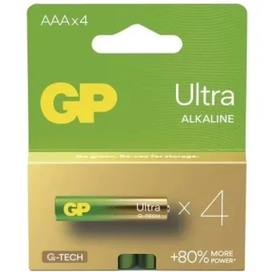 Výhodná Nabídka Alkalické baterie GP Ultra 1,5 V - mikrotužka, LR03, typ AAA, 4 ks