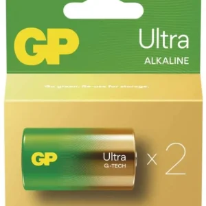 Alkalické baterie GP Ultra 1,5 V - velké mono, LR20, typ D, 2 ks Výprodej