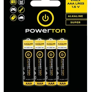 Alkalické baterie Powerton 1,5 V - mikrotužka, LR03, typ AAA, 4 ks Speciální Cena