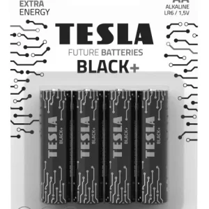Cenový Hit Alkalické baterie Tesla BLACK+ 1,5 V - tužka, LR6, typ AA, 4 ks