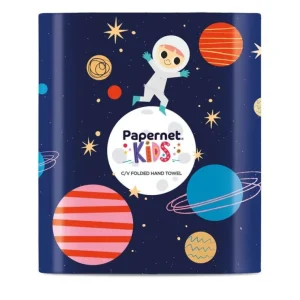 Sezónní Sleva Antibakteriální zásobník na papírové ručníky Papernet Kids V-Fold 421809 - 23x25 cm, plastový, modrý - DOPRODEJ