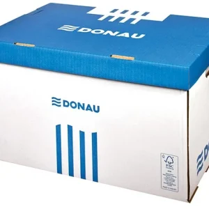 Archivační box Donau - 565x370x315 mm, bílý/modrý Aktuální