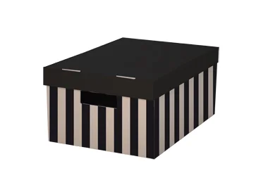 Archivační box s víkem - 280x370x180 mm, hnědo/černý, 2 ks Nízká Cena