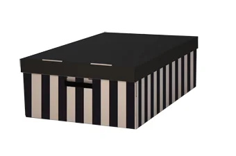 Archivační box s víkem - 560x370x180 mm, hnědo/černý, 2 ks - DOPRODEJ Levný