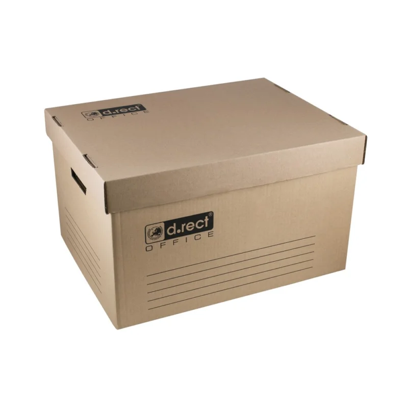 Originální Archivační box s víkem D.Rect 2105 - 480x370x280 mm, hnědý - DOPRODEJ