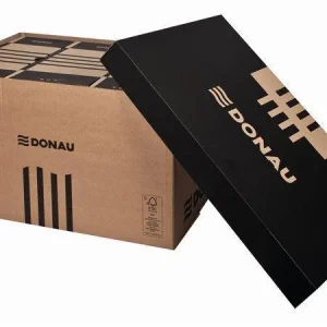 Archivační box s víkem Donau - 522x351x305 mm, hnědý/hnědý - DOPRODEJ Expresní Doručení