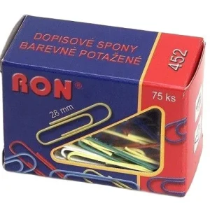 Super Cena Barevné kancelářské sponky RON 452B - 28 mm, mix barev, 75 ks
