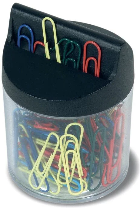 Nízká Cena Barevné kancelářské sponky v magnetickém zásobníku RON 453B - 32 mm, mix barev, 100 ks