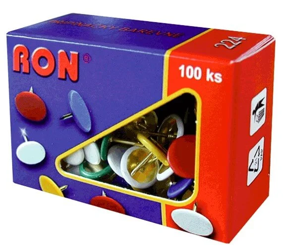 Barevné připínáčky RON 224 - 10 mm, 100 ks Akční Nabídka