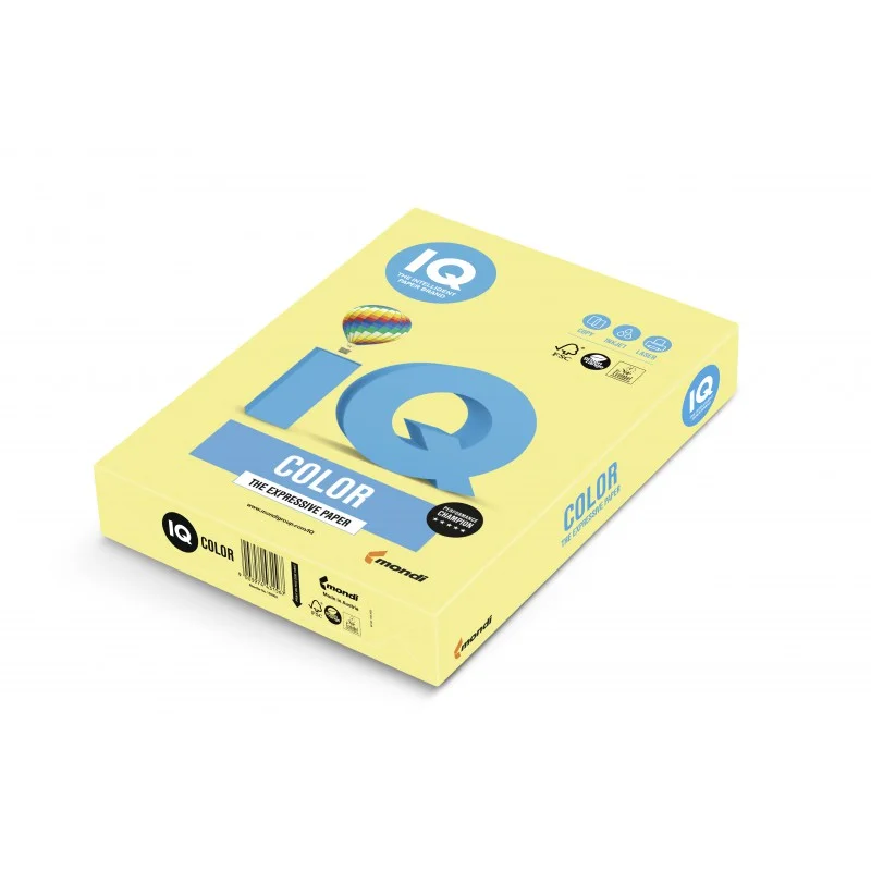 Tovární Cena Barevný papír A3 IQ Color - trendová citronově žlutá, 80 g, 500 listů - DOPRODEJ