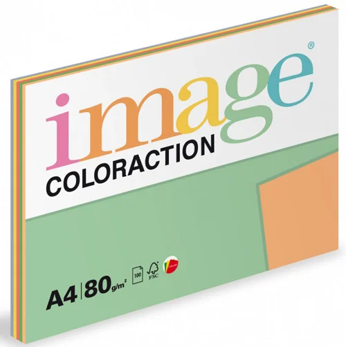 Víkendová Akce Barevný papír A4 Image Coloraction - mix pastelové barvy, 80 g, 5x20 listů