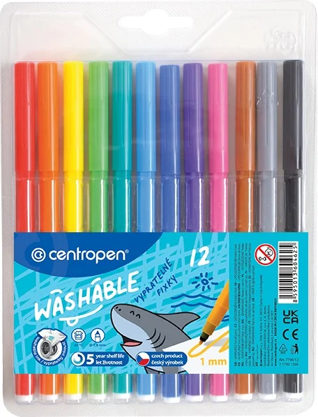 Barevný popisovač Centropen 7790/12 - vypratelný, 1 mm, sada 12 ks Tovární Cena