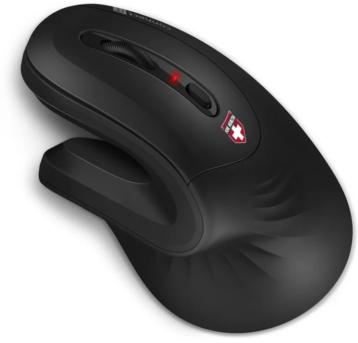 Přímo Od Výrobce Bezdrátová myš Connect IT For Health ErgoMax - vertikální, ergonomická, optická, 6 tlačítek, kolečko, černá