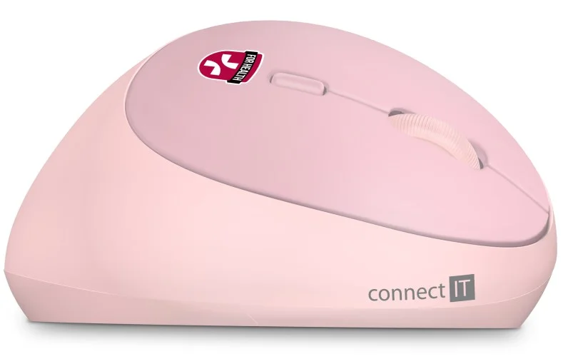 Víkendová Akce Bezdrátová myš Connect IT For Health Ladies - vertikální, ergonomická, optická, 6 tlačítek, kolečko, růžová