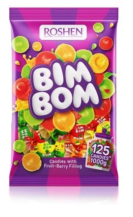Bonbóny Roshen Bim Bom - s ovocnou náplní, 1 kg Speciální Cena