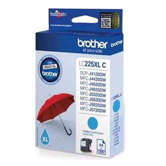 Dokud Zásoby Vydrží Brother originální ink LC-225XLC, cyan, 1200str., Brother MFC-J4420DW, MFC-J4620DW