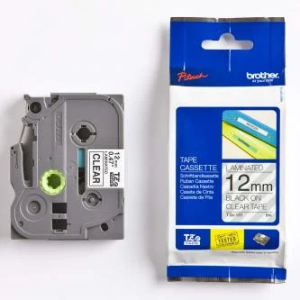 Bezpečná Platba Brother originální páska do tiskárny štítků, Brother, TZE-131, černý tisk/průsvitný podklad, laminovaná, 8m, 12mm
