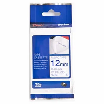 Akce Brother originální páska do tiskárny štítků, Brother, TZE-FA3, modrý tisk/bílý podklad, 3m, 12mm, zažehlovací