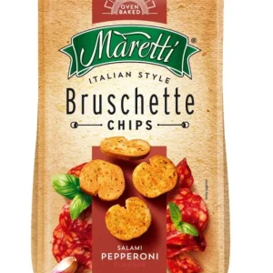 Akční Cena Bruschette chipsy - salami pepperoni, 70 g