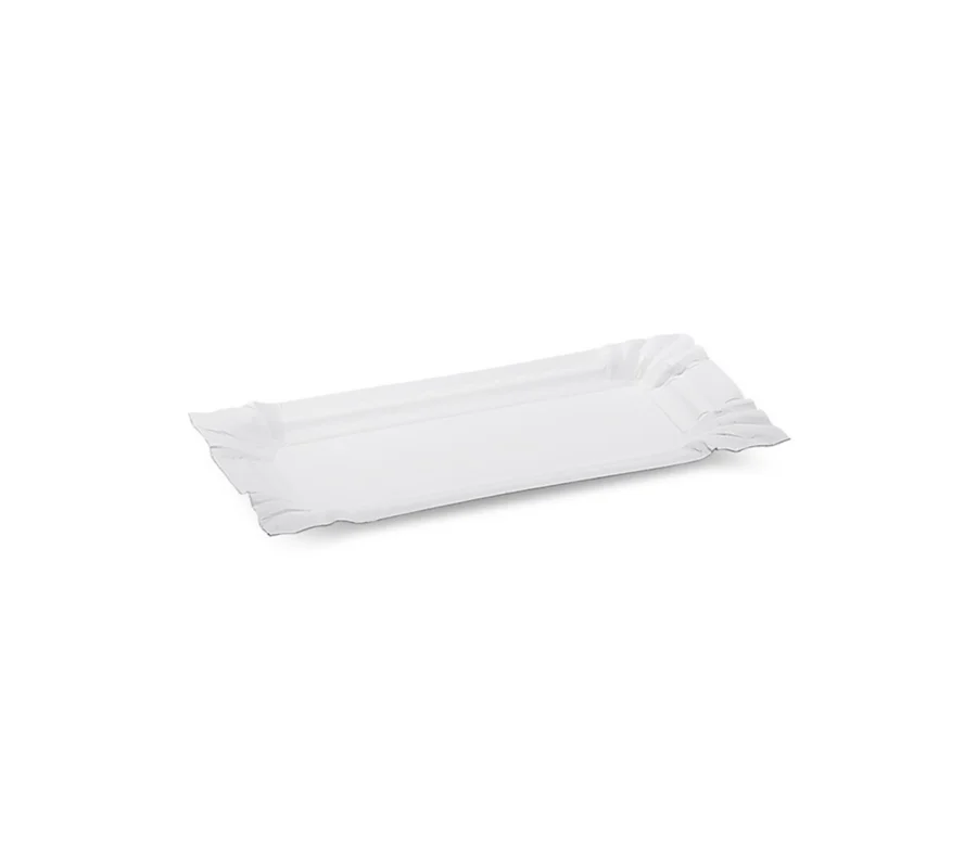 Tácek lepenkový hranatý, bílý, 140x330mm, 100ks Nejlepší Cena