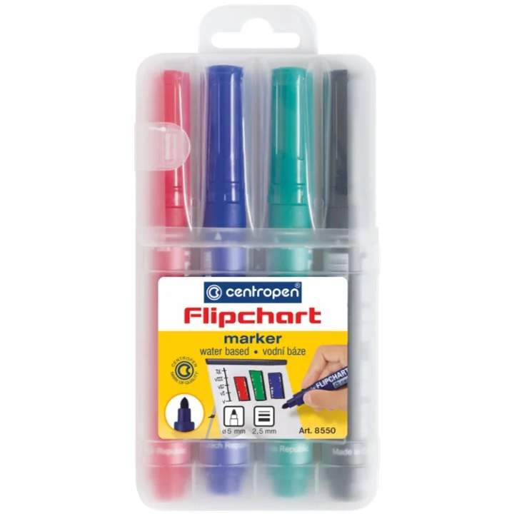 Popisovač 8550, 2.5mm, flipchart, kulatý, 4ks Vysoce Kvalitní