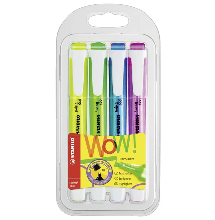 Jen Po Omezenou Doba Popisovač zvýrazňovač Stabilo Swing 1-4mm, zkosený, neonová, 4ks