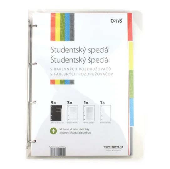 Oblíbený Blok A4, studentský speciál, 4kroužkový, 5x20l